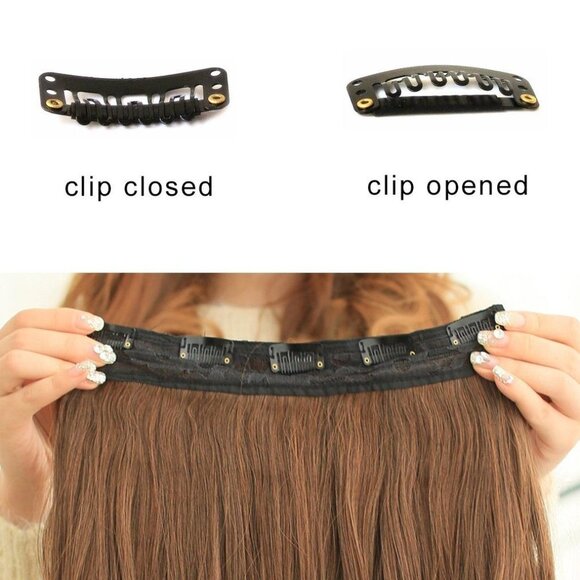 3/$30  20" 1-pack 3/4 Full Head Curly Wave Clips in on Synthetic Hair Extensions - Picture 3 of 15